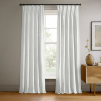 Primary White French Pleat Signature Velvet Blackout Curtain