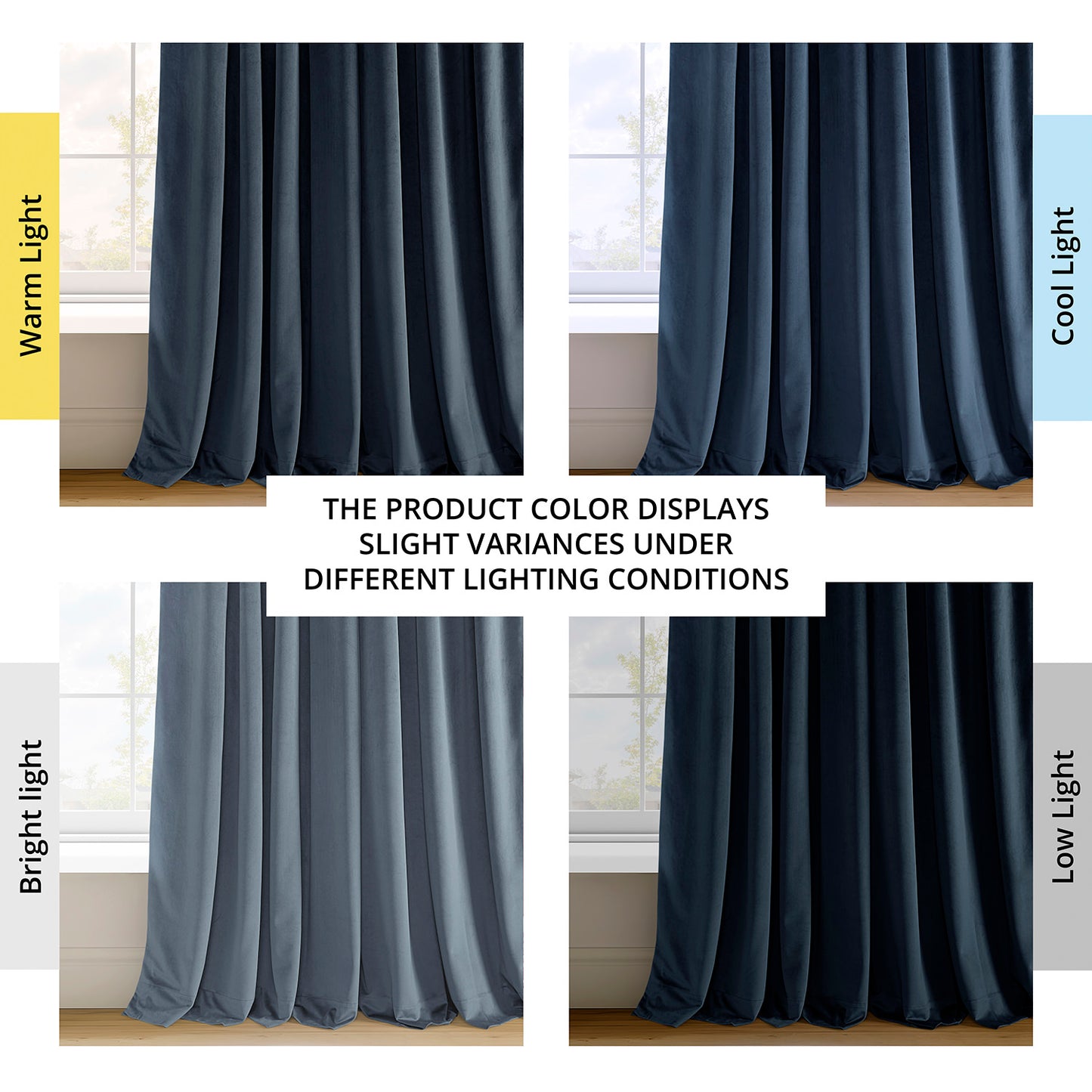 Midnight Blue Signature Extra Wide Velvet Blackout Curtain