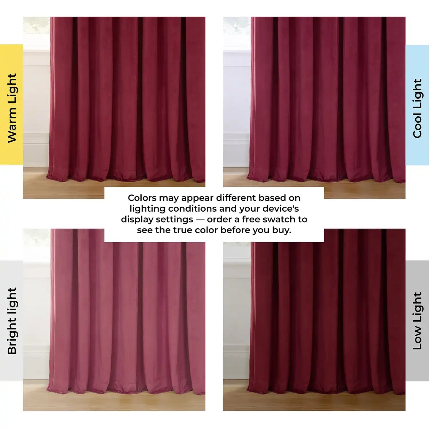 Burgundy Signature Extra Wide Velvet Blackout Curtain