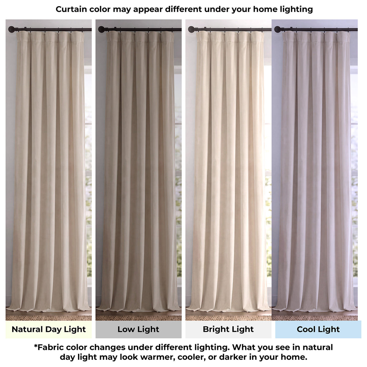 Ivory Signature Extra Wide Velvet Blackout Curtain