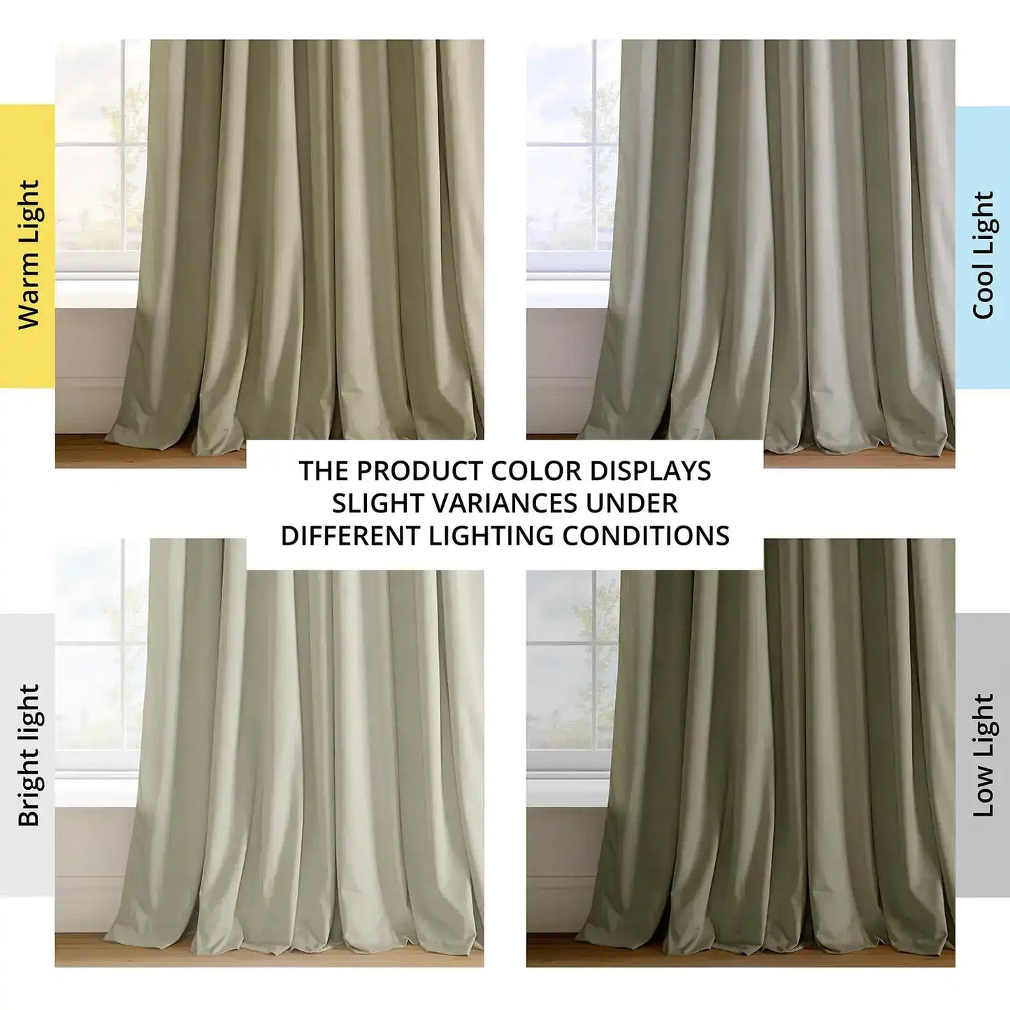 Cool Beige Signature Extra Wide Velvet Blackout Curtain