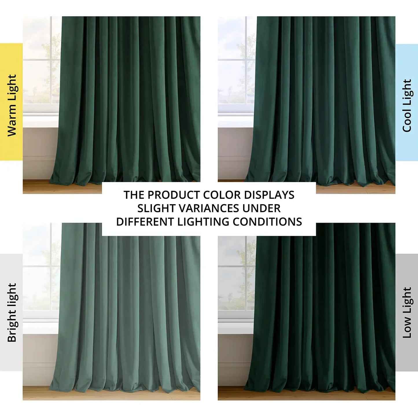 Blackforest Green Signature Extra Wide Velvet Blackout Curtain