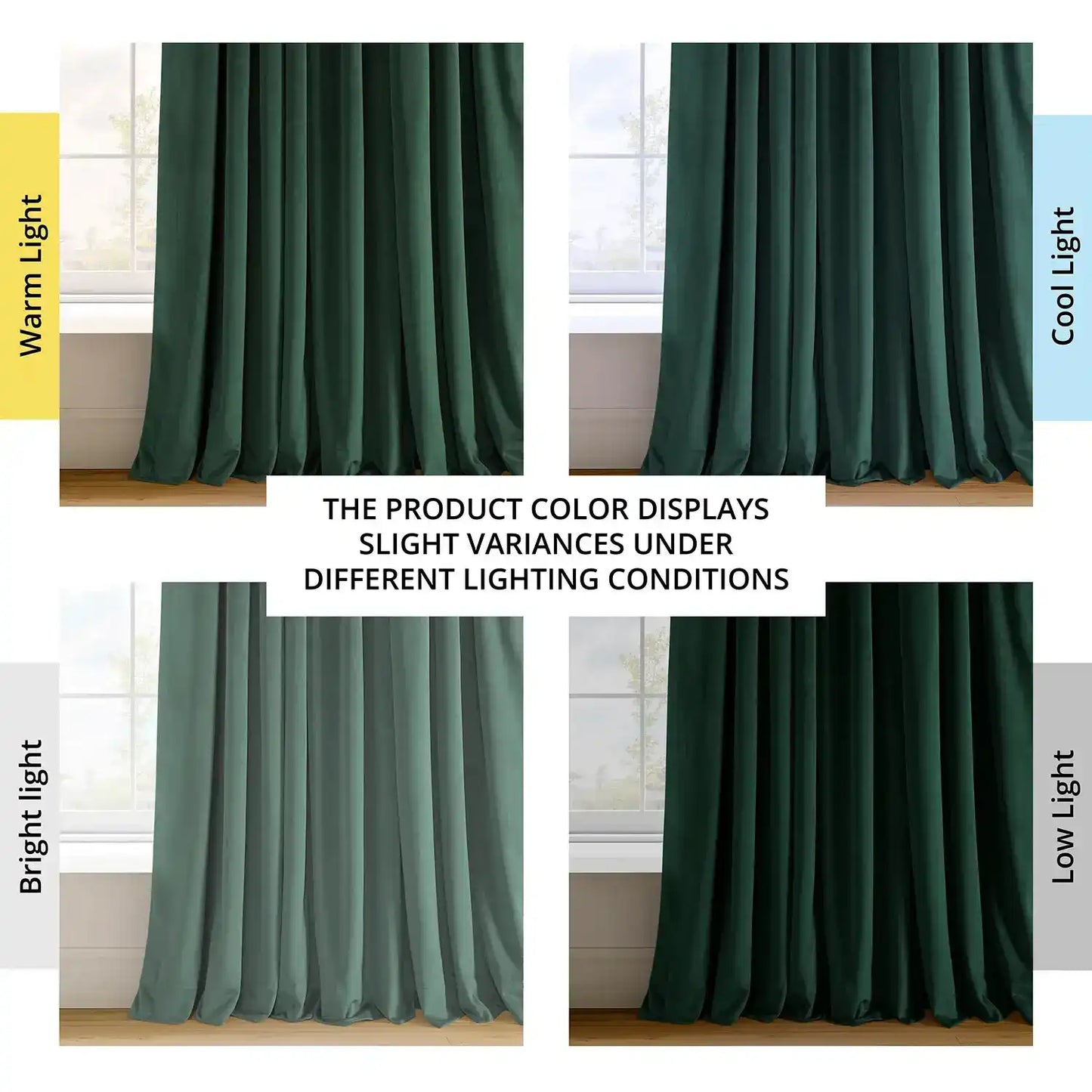 Blackforest Green Signature Extra Wide Velvet Blackout Curtain