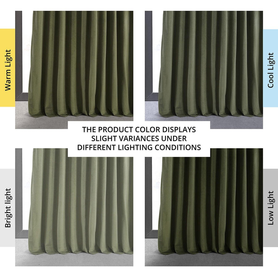 Hunter Green Signature Extra Wide Velvet Blackout Curtain - HalfPriceDrapes.com