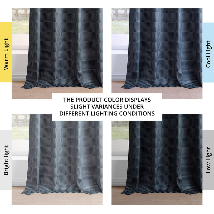 Deep Blue Grommet Lounge Embossed Velvet Curtain - HalfPriceDrapes.com