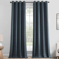 Deep Blue Grommet Lounge Embossed Velvet Curtain - HalfPriceDrapes.com