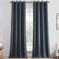 Deep Blue Grommet Lounge Embossed Velvet Curtain - HalfPriceDrapes.com