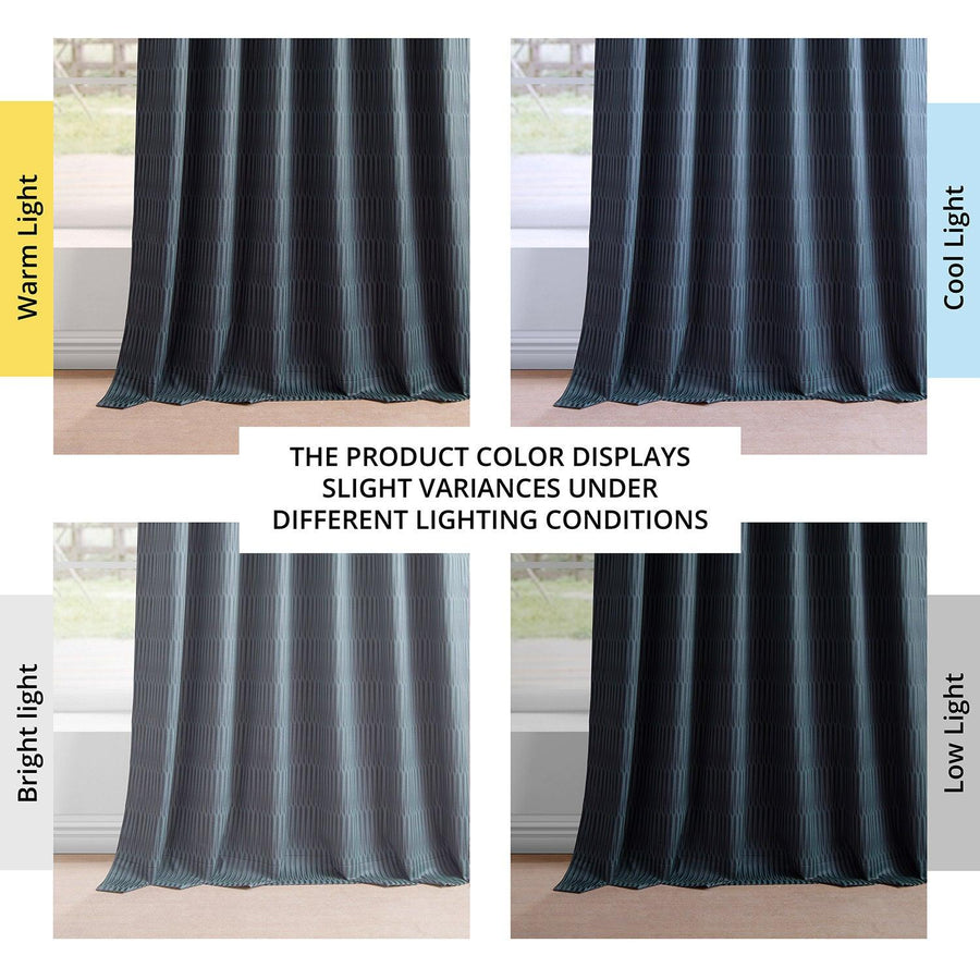 Deep Blue Lounge Embossed Velvet Curtain - HalfPriceDrapes.com