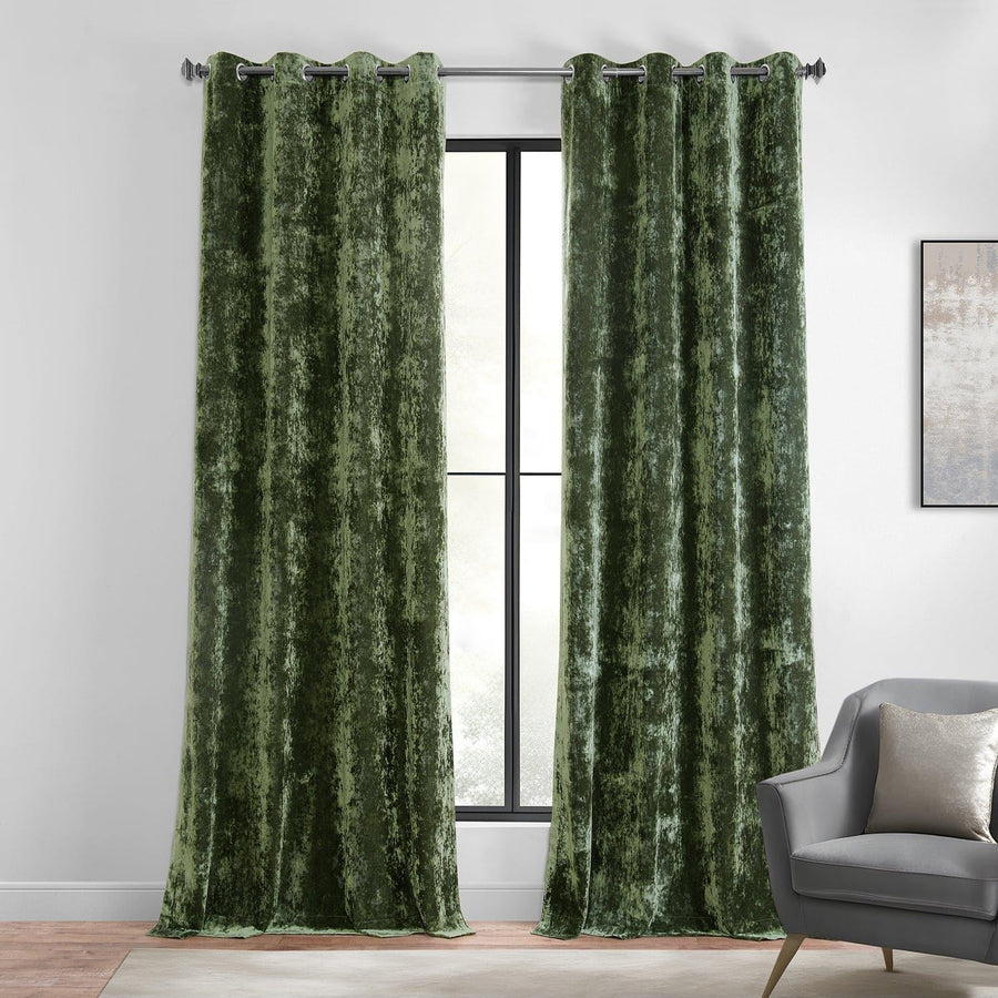 Emerald Green Grommet Lush Crush Velvet Curtain - HalfPriceDrapes.com