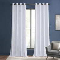 Pearl White Grommet Lush Crush Velvet Curtain - HalfPriceDrapes.com