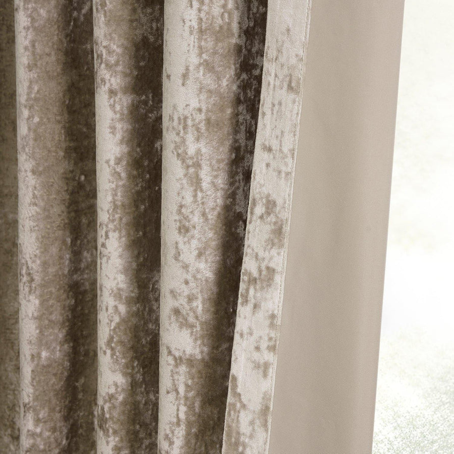 Taupe Grommet Lush Crush Velvet Curtain - HalfPriceDrapes.com