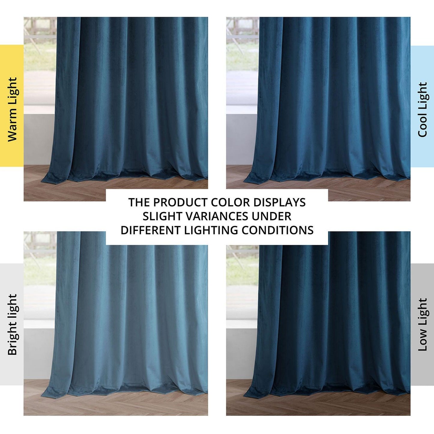 Dark Blue Simply Velvet Curtain Pair (2 Panels) - HalfPriceDrapes.com