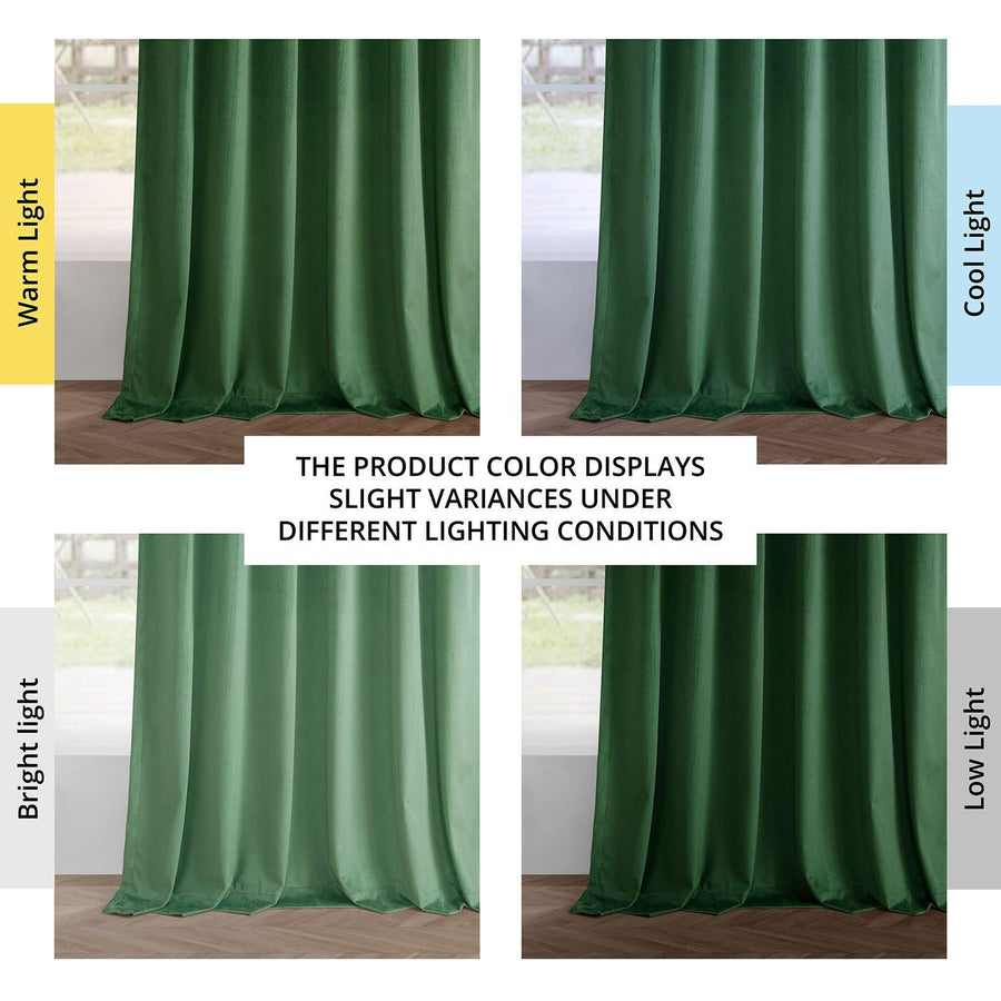 Green Simply Velvet Curtain Pair (2 Panels) - HalfPriceDrapes.com