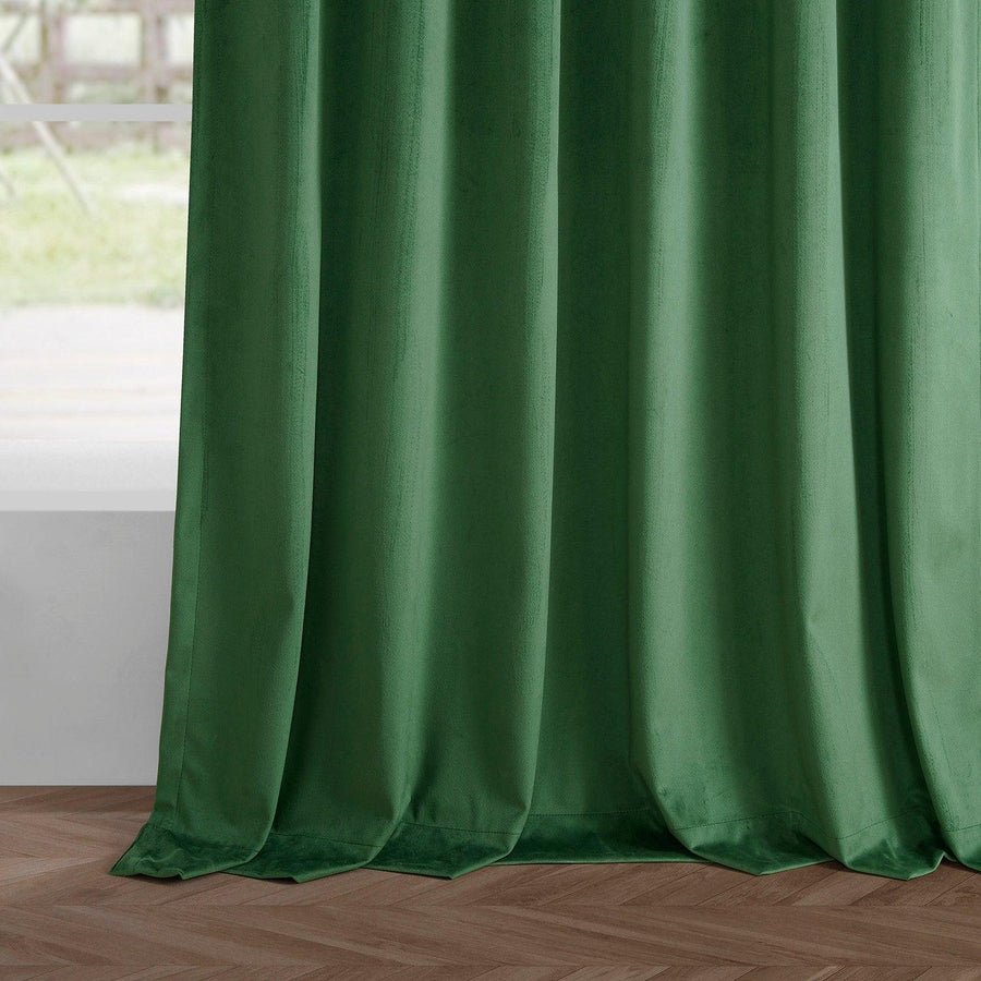 Green Simply Velvet Curtain Pair (2 Panels) - HalfPriceDrapes.com