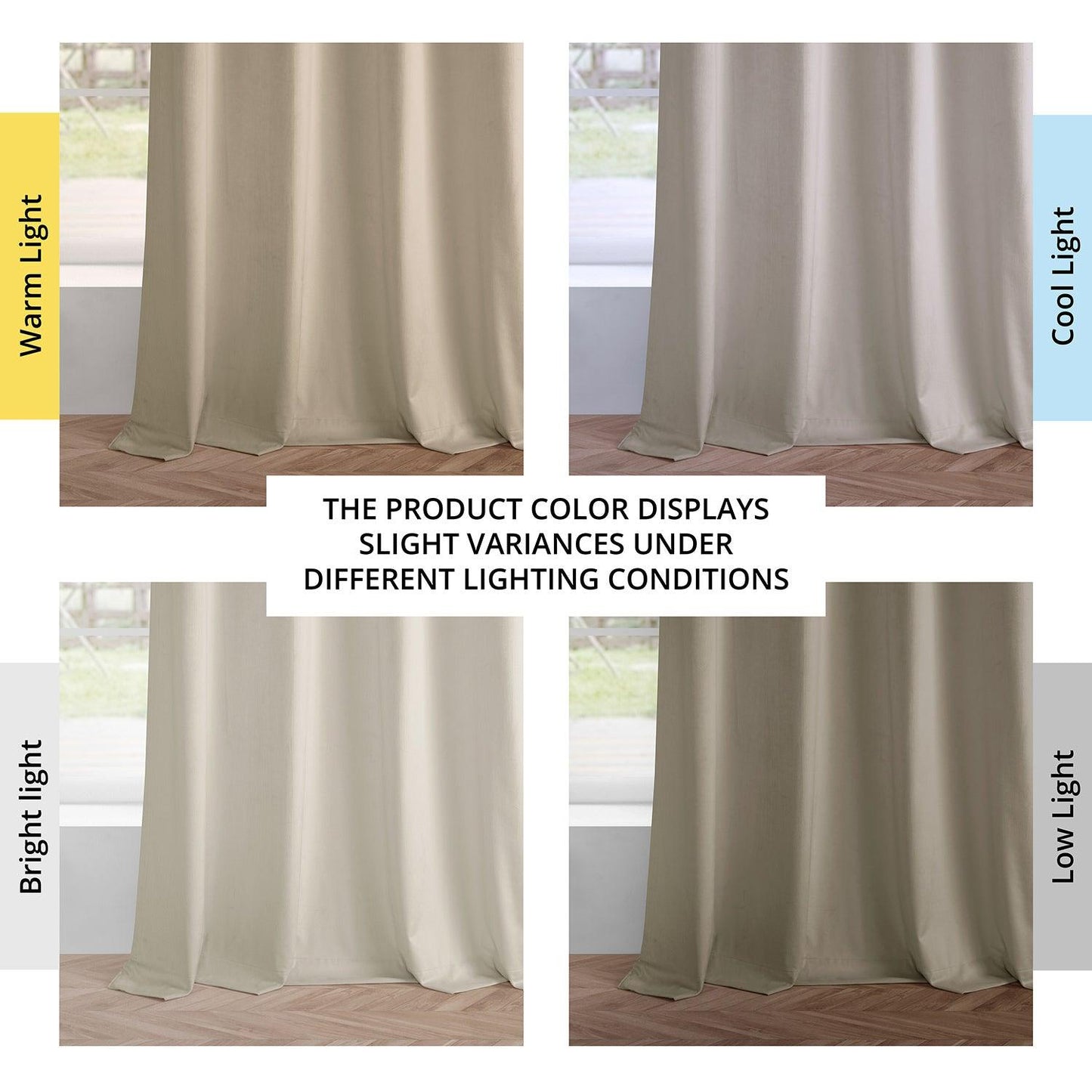 Light Ivory Grommet Simply Velvet Room Darkening Curtain Pair (2 Panels)
