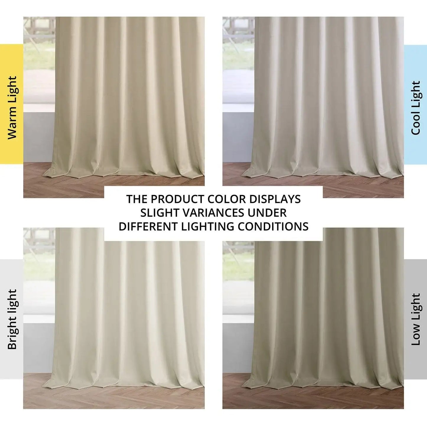 Light Ivory Simply Velvet Curtain Pair (2 Panels) - HalfPriceDrapes.com