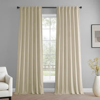 Light Ivory Simply Velvet Curtain Pair (2 Panels) - HalfPriceDrapes.com