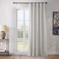 Pillow White Extra Wide Heritage Plush Velvet Room Darkening Curtain