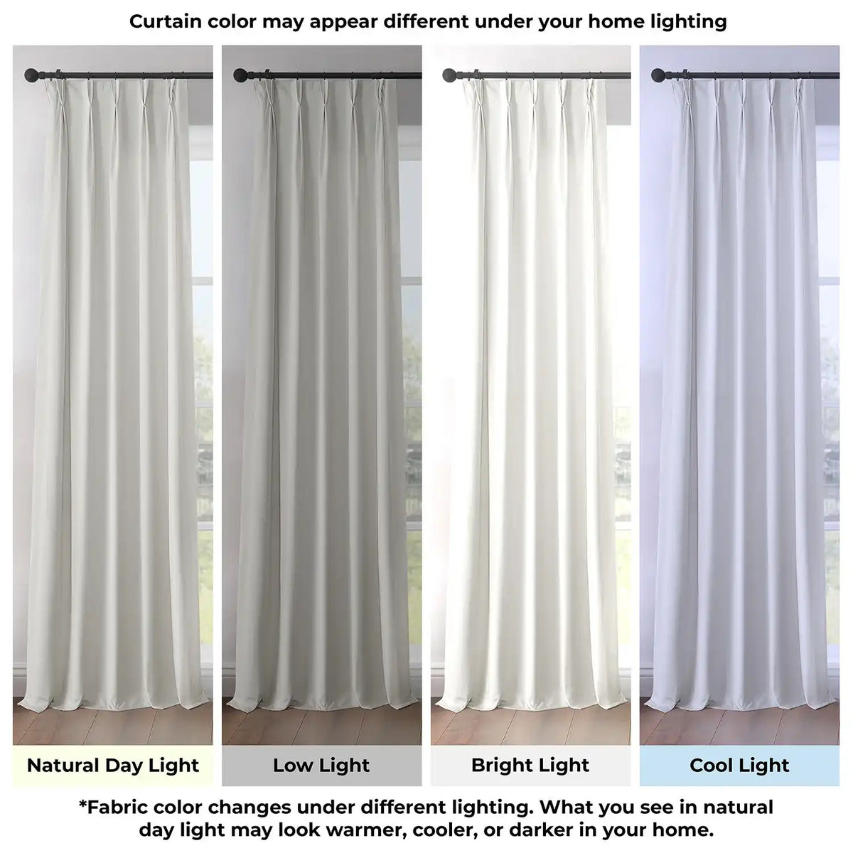 Pillow White Pinch Pleat Heritage Plush Velvet Room Darkening Curtain