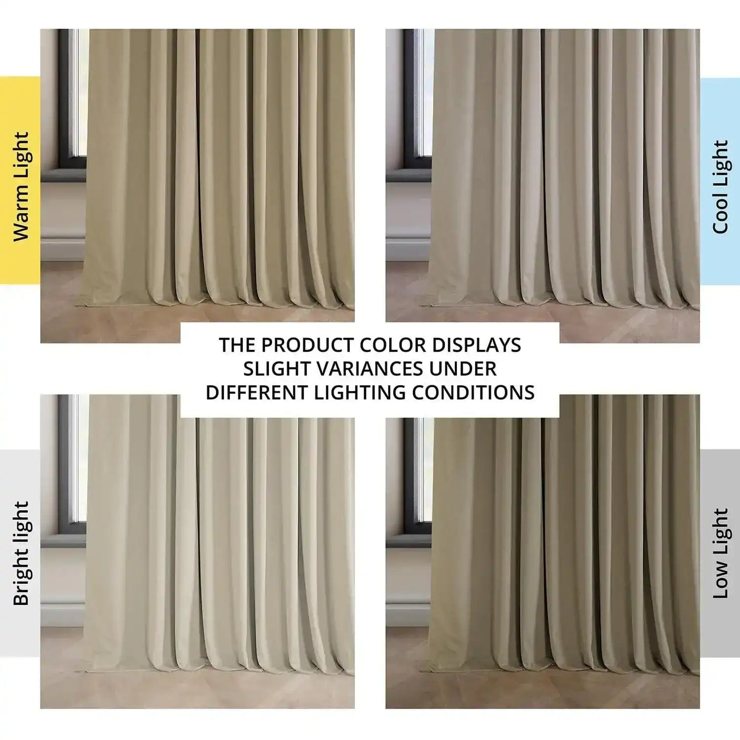 Light Beige Extra Wide Heritage Plush Velvet Curtain - HalfPriceDrapes.com