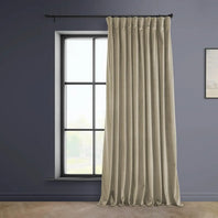 Light Beige Extra Wide Heritage Plush Velvet Curtain - HalfPriceDrapes.com