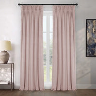 Ballet Pink Pinch Pleat Heritage Plush Velvet Room Darkening Curtain