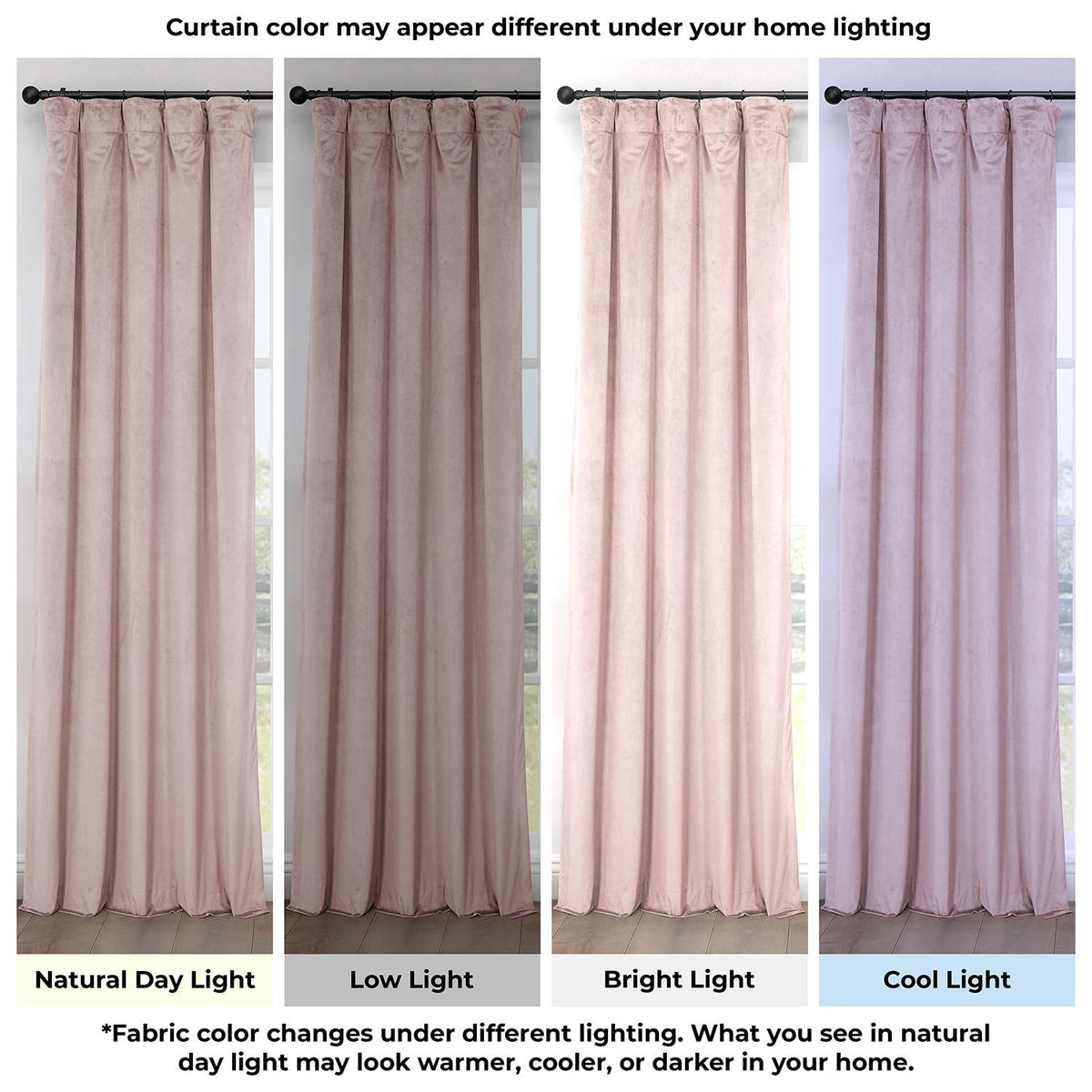 Ballet Pink Heritage Plush Velvet Room Darkening Curtain