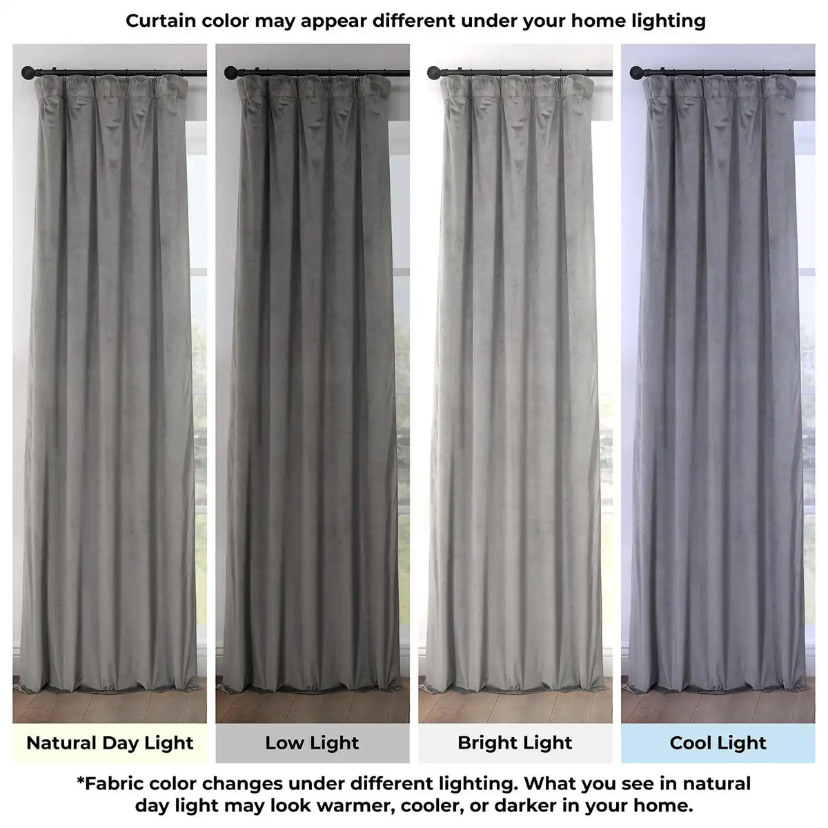 Destiny Grey Heritage Plush Velvet Room Darkening Curtain