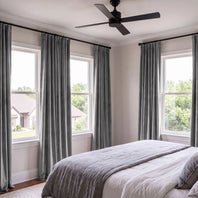 Destiny Grey Heritage Plush Velvet Room Darkening Curtain
