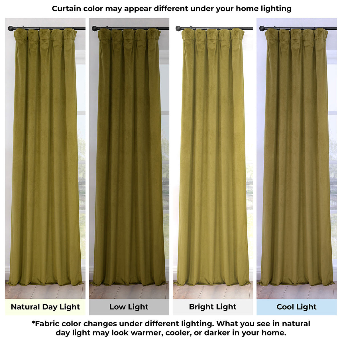 Retro Green Heritage Plush Velvet Room Darkening Curtain