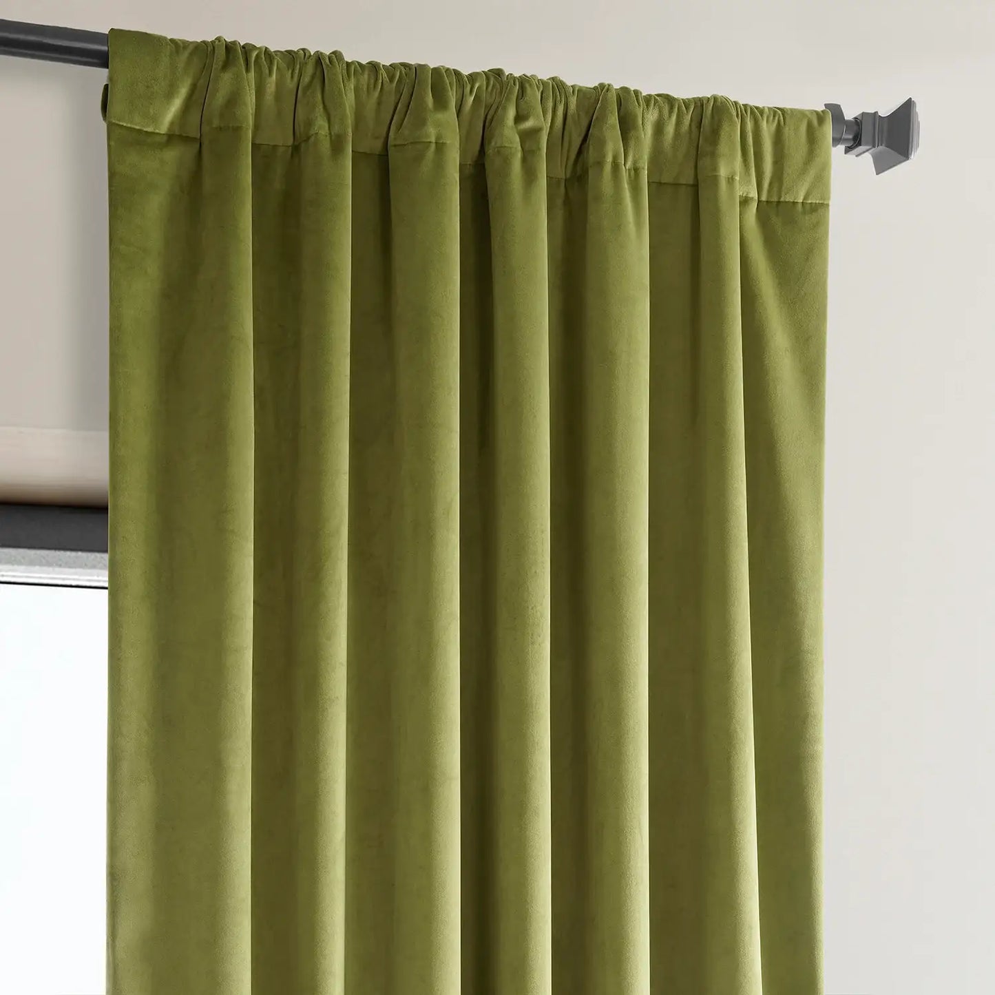 Retro Green Heritage Plush Velvet Custom Curtain