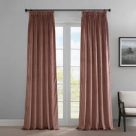 Wild Rose French Pleat Heritage Plush Velvet Room Darkening Curtain