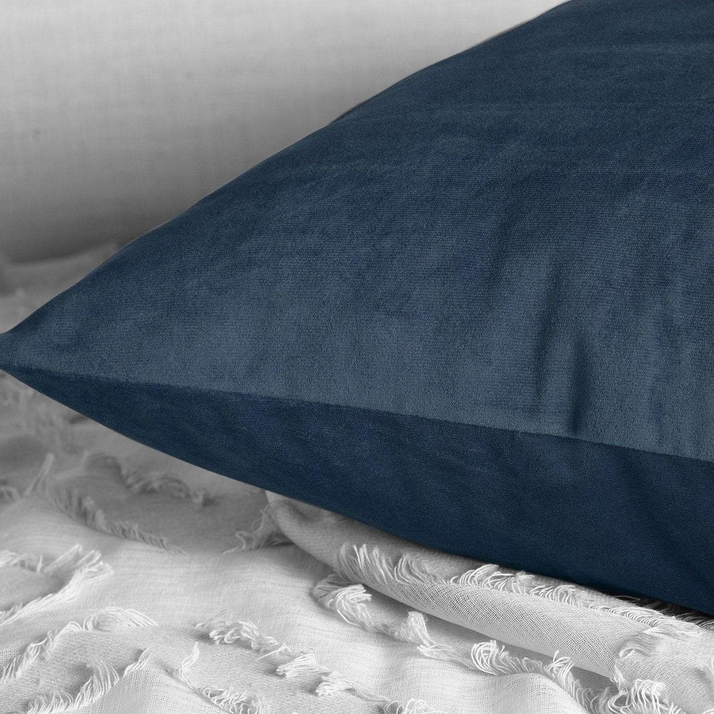 London Blue Heritage Plush Velvet Cushion Covers - Pair - HalfPriceDrapes.com