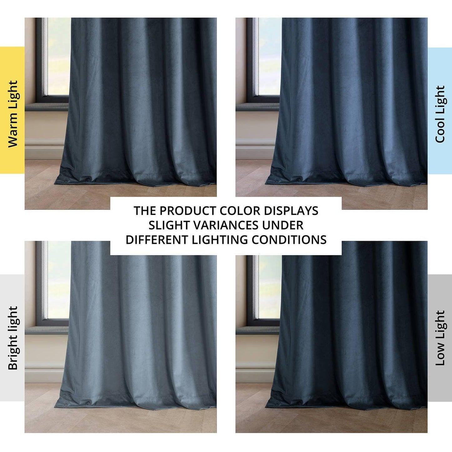 London Blue Grommet Heritage Plush Velvet Curtain - HalfPriceDrapes.com