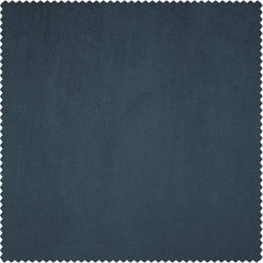 London Blue Heritage Plush Velvet Room Darkening Curtain