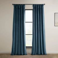 Avalon Blue Heritage Plush Velvet Curtain - HalfPriceDrapes.com