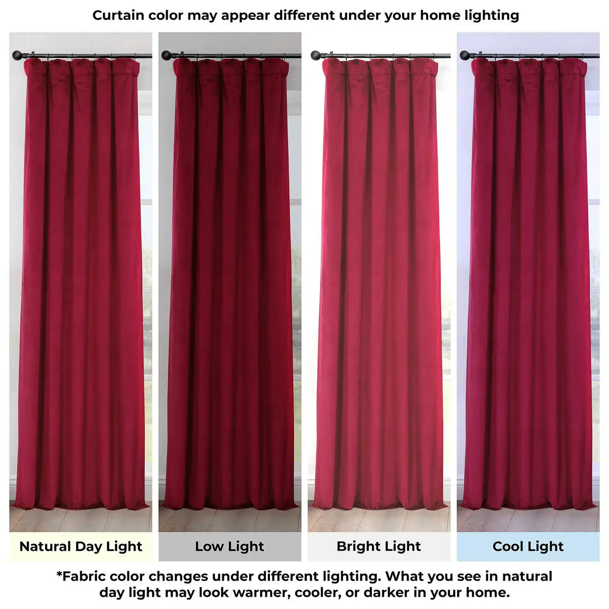 Cinema Red Heritage Plush Velvet Room Darkening Curtain