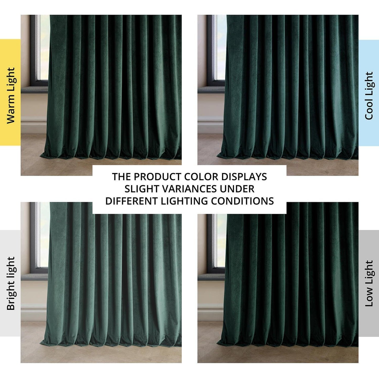 Forestry Green Extra Wide Heritage Plush Velvet Curtain - HalfPriceDrapes.com