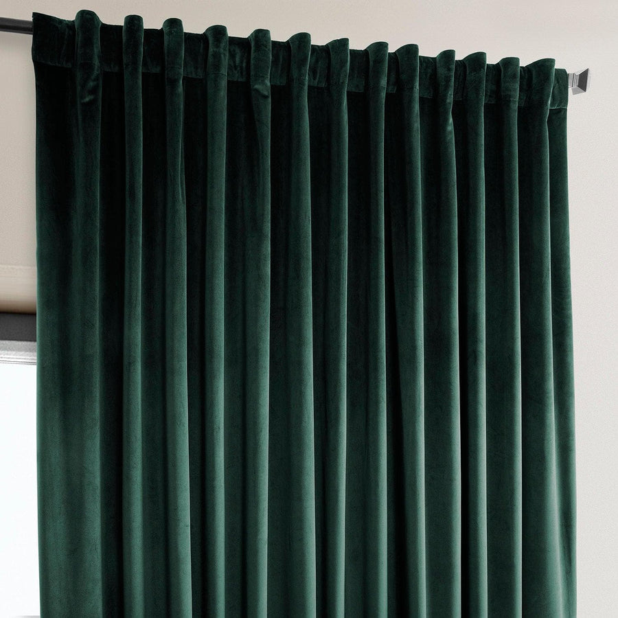 Forestry Green Extra Wide Heritage Plush Velvet Curtain - HalfPriceDrapes.com