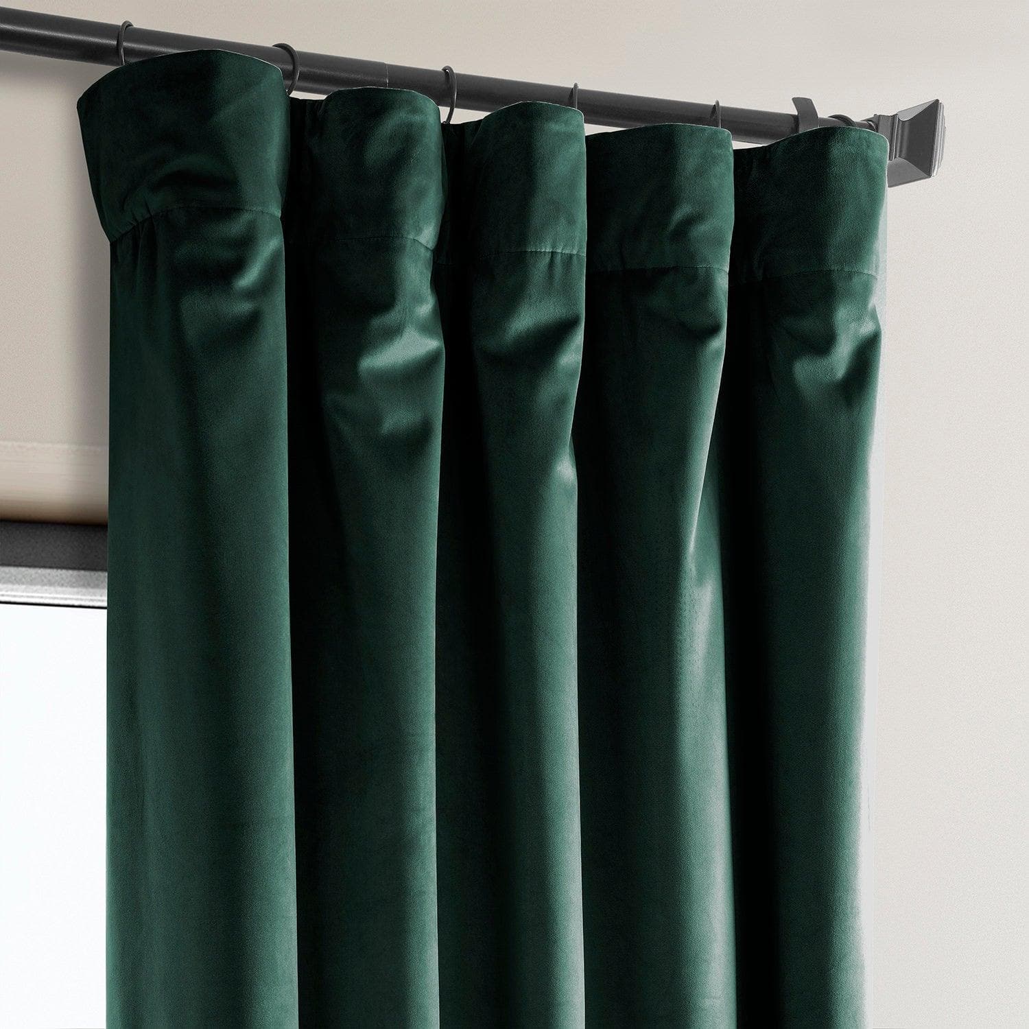 Forestry Green Heritage Plush Velvet Room Darkening Curtain