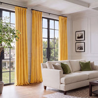 Aztec Gold Heritage Plush Velvet Room Darkening Curtain