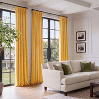 Aztec Gold Heritage Plush Velvet Room Darkening Curtain