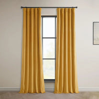 Aztec Gold Heritage Plush Velvet Curtain - HalfPriceDrapes.com