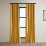 Aztec Gold Heritage Plush Velvet Curtain - HalfPriceDrapes.com