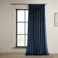 Eternal Blue Extra Wide Heritage Plush Velvet Curtain - HalfPriceDrapes.com