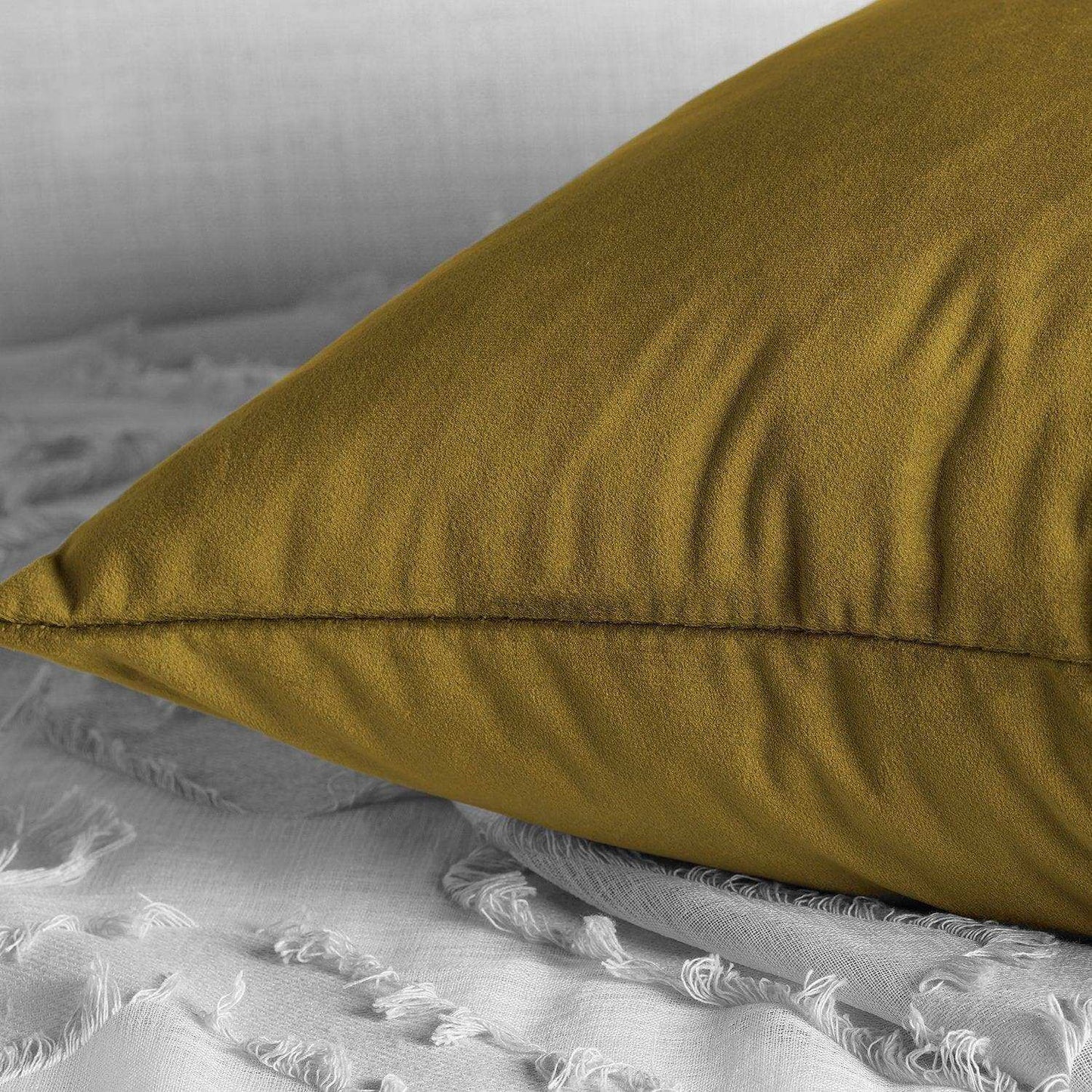 Peat Green Heritage Plush Velvet Cushion Covers - Pair - HalfPriceDrapes.com