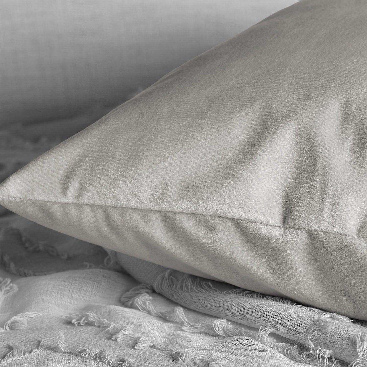 City Grey Heritage Plush Velvet Cushion Covers - Pair - HalfPriceDrapes.com