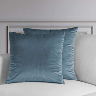 Denmark Blue Heritage Plush Velvet Cushion Covers - Pair - HalfPriceDrapes.com