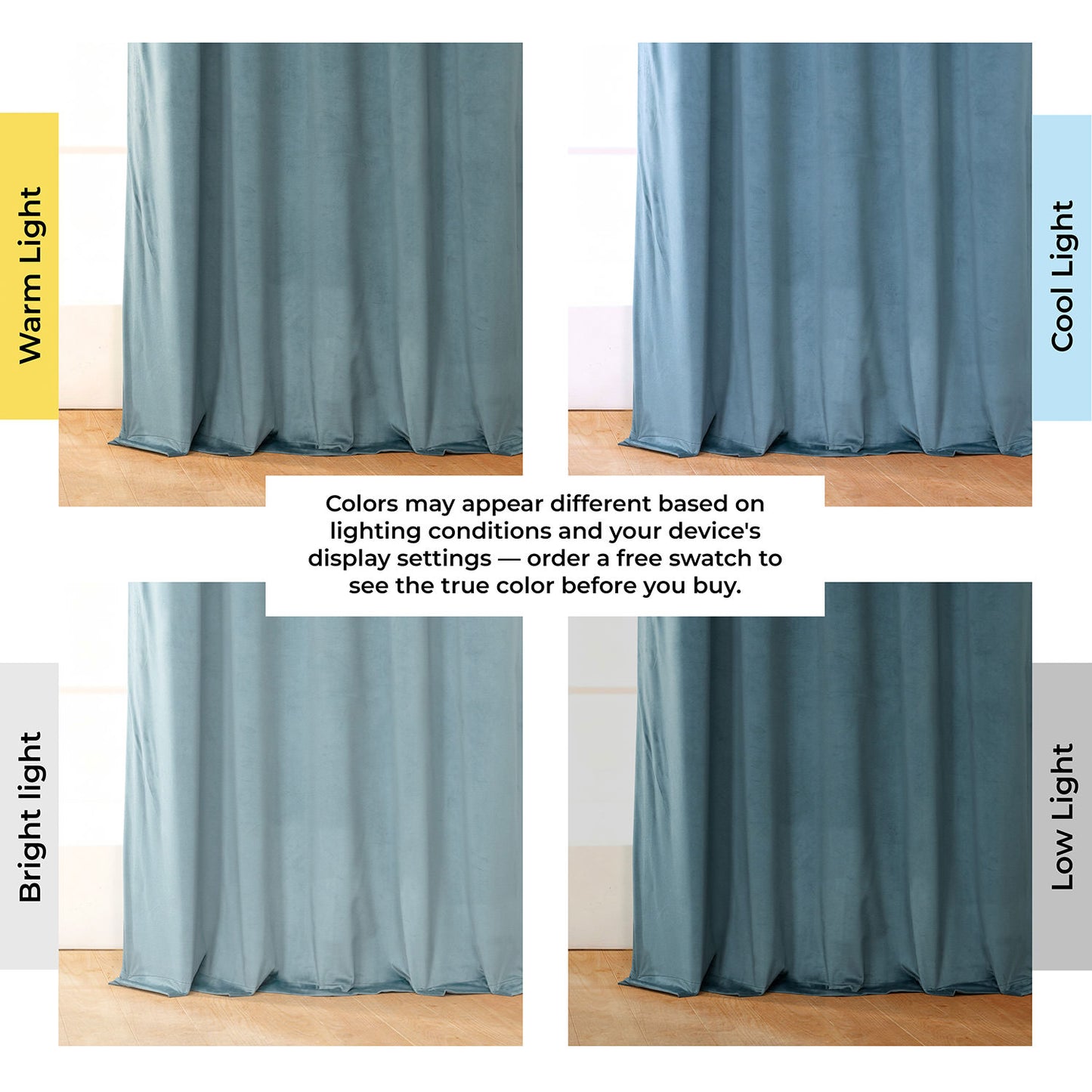Denmark Blue Heritage Plush Velvet Room Darkening Curtain