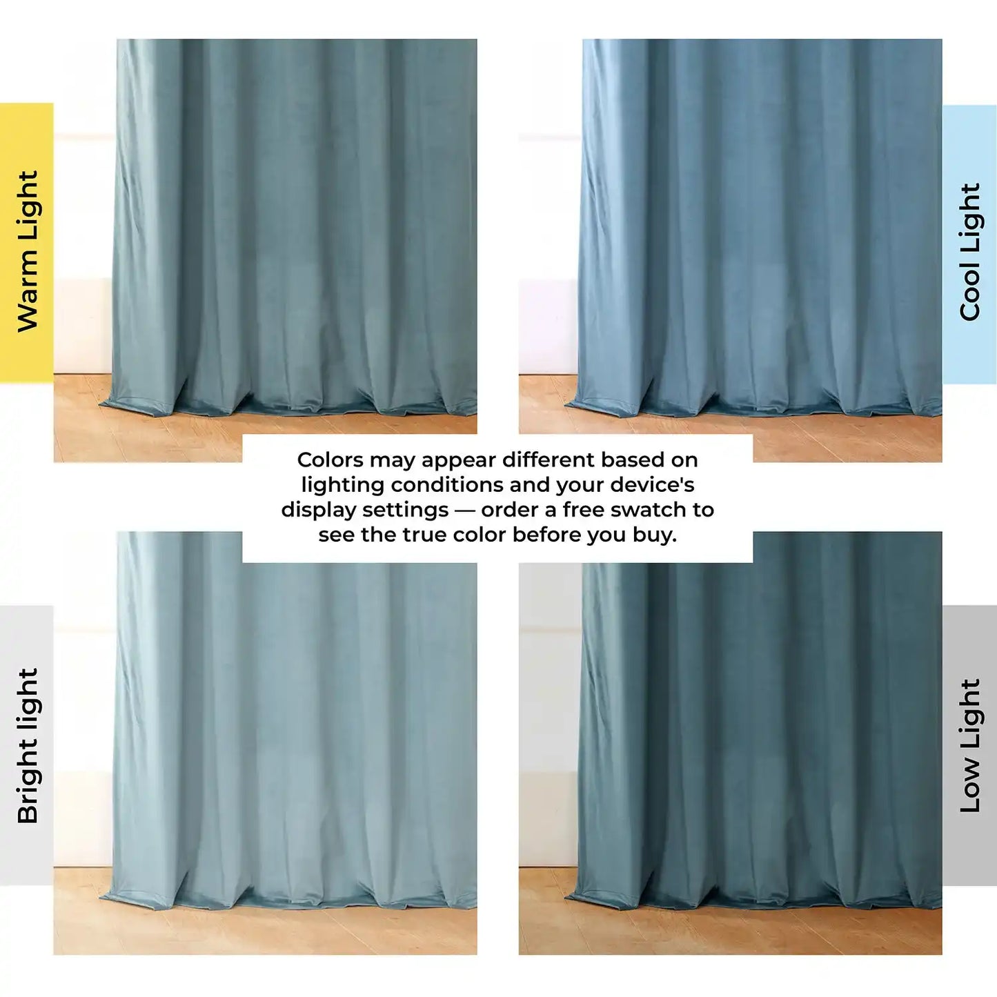 Denmark Blue Heritage Plush Velvet Room Darkening Curtain